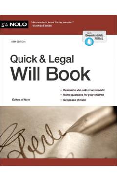 Quick & Legal Will Book - Editors Of Nolo
