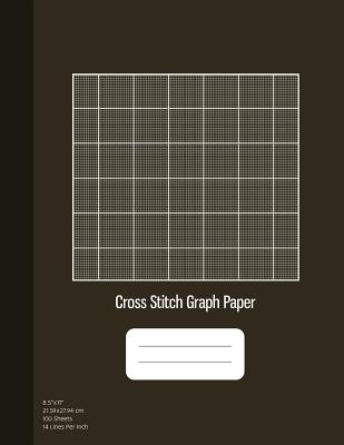 Cross Stitch Graph Paper: 14 Lines Per Inch, Graph Paper for Embroidery and Needlework, 8.5''x11'', 100 Sheets, Bronze Cover - Graphyco Publishing
