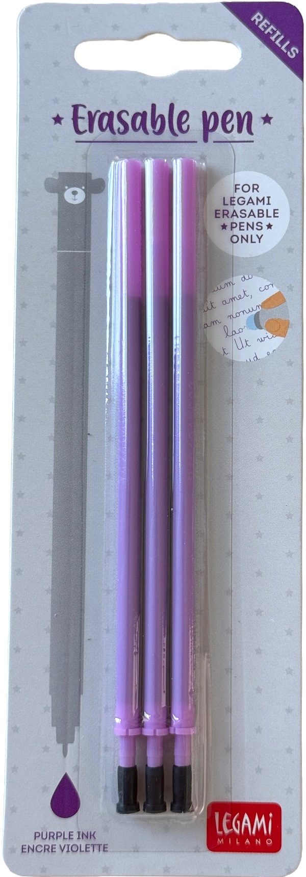Set 3 rezerve pix cu stergere. Purple