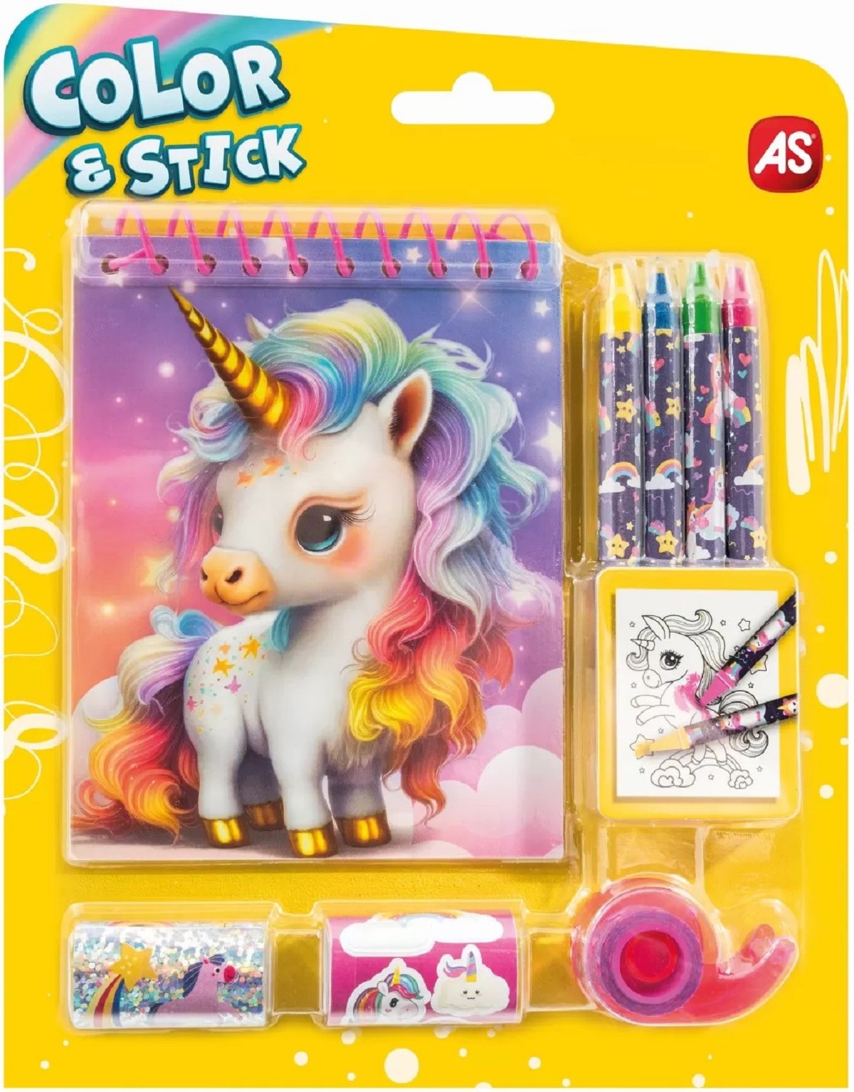 Set de desen Pocket: Color and Stick. Unicorni