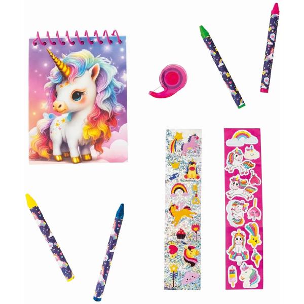 Set de desen Pocket: Color and Stick. Unicorni