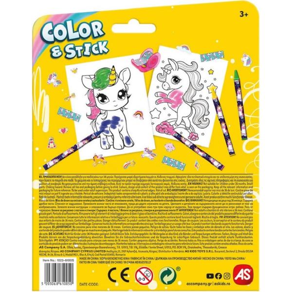 Set de desen Pocket: Color and Stick. Unicorni