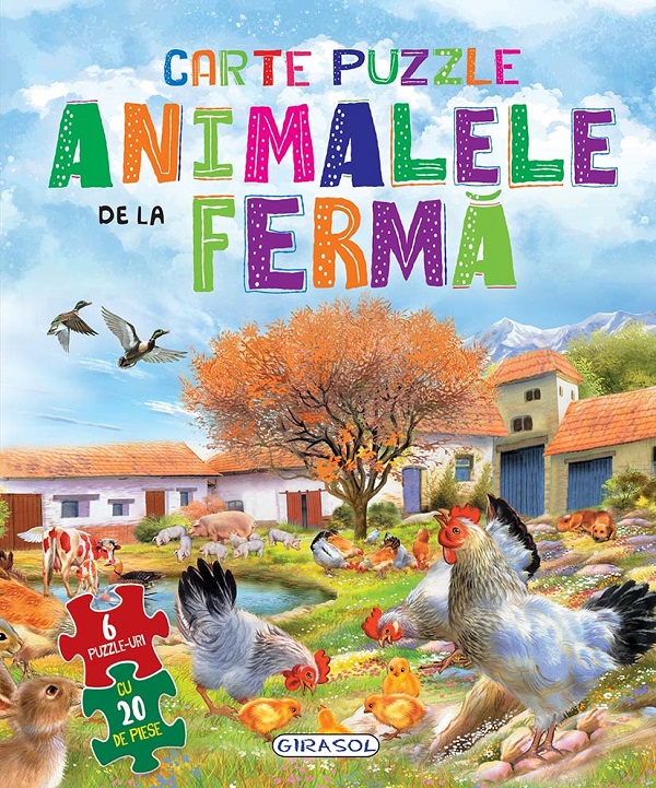 Animalele de la ferma. Carte puzzle