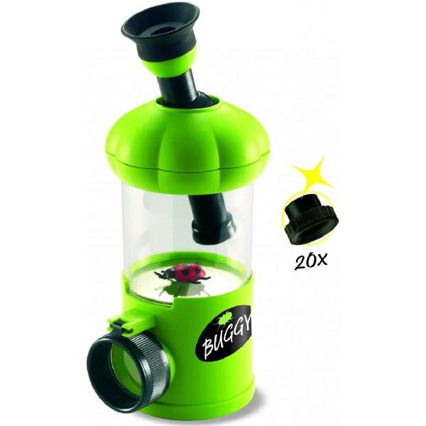 Cutie cu lupa si microscop pentru observarea insectelor. Verde