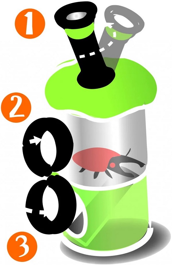 Cutie cu lupa si microscop pentru observarea insectelor. Verde