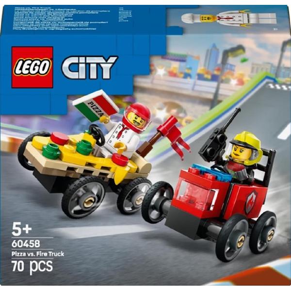 Lego City. Pachet de curse furgoneta de pizza vs Camion de pompieri