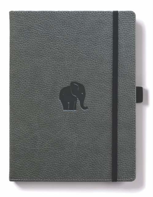 Dingbats* Wildlife A4 Grey Elephant Notebook - Plain - 