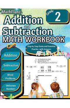 Coperta cărții 'Addition and Subtraction Math Workbook 2nd Grade: Word Problems Grade 2, Addition and Subtraction with Regrouping,'