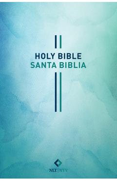 Bilingual Bible / Biblia Bilingüe Nlt/Ntv (Softcover, Blue Watercolor) -