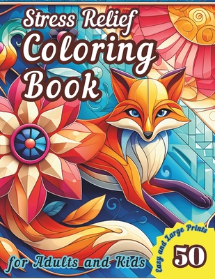 Stress Relief Coloring Book for Adults and Kids: Creative Mosaic Patterns with 50 Easy and Large Prints Featuring Animal, Flower, and Geometric Design - Rayna Gildon