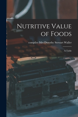 Nutritive Value of Foods: a Table - Dorothy Stewart Waller