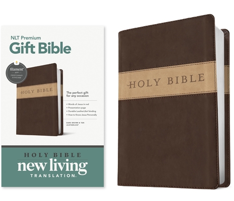Coperta cărții 'Premium Gift Bible Nlt, Filament Enabled, Tutone (Leatherlike, Dark Brown/Tan, Red Letter) -'