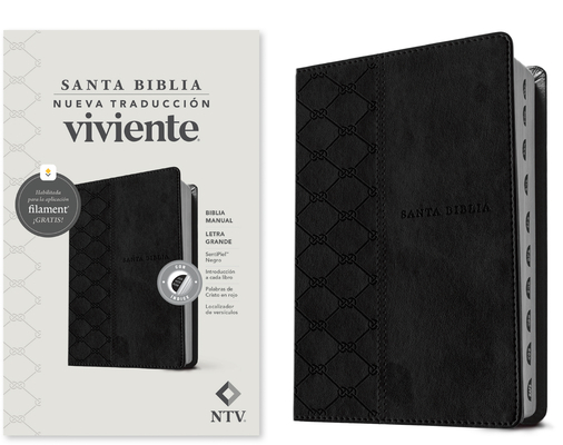 Biblia Manual Ntv, Letra Grande Con Filament (Sentipiel, Negro, Índice, Letra Roja) -