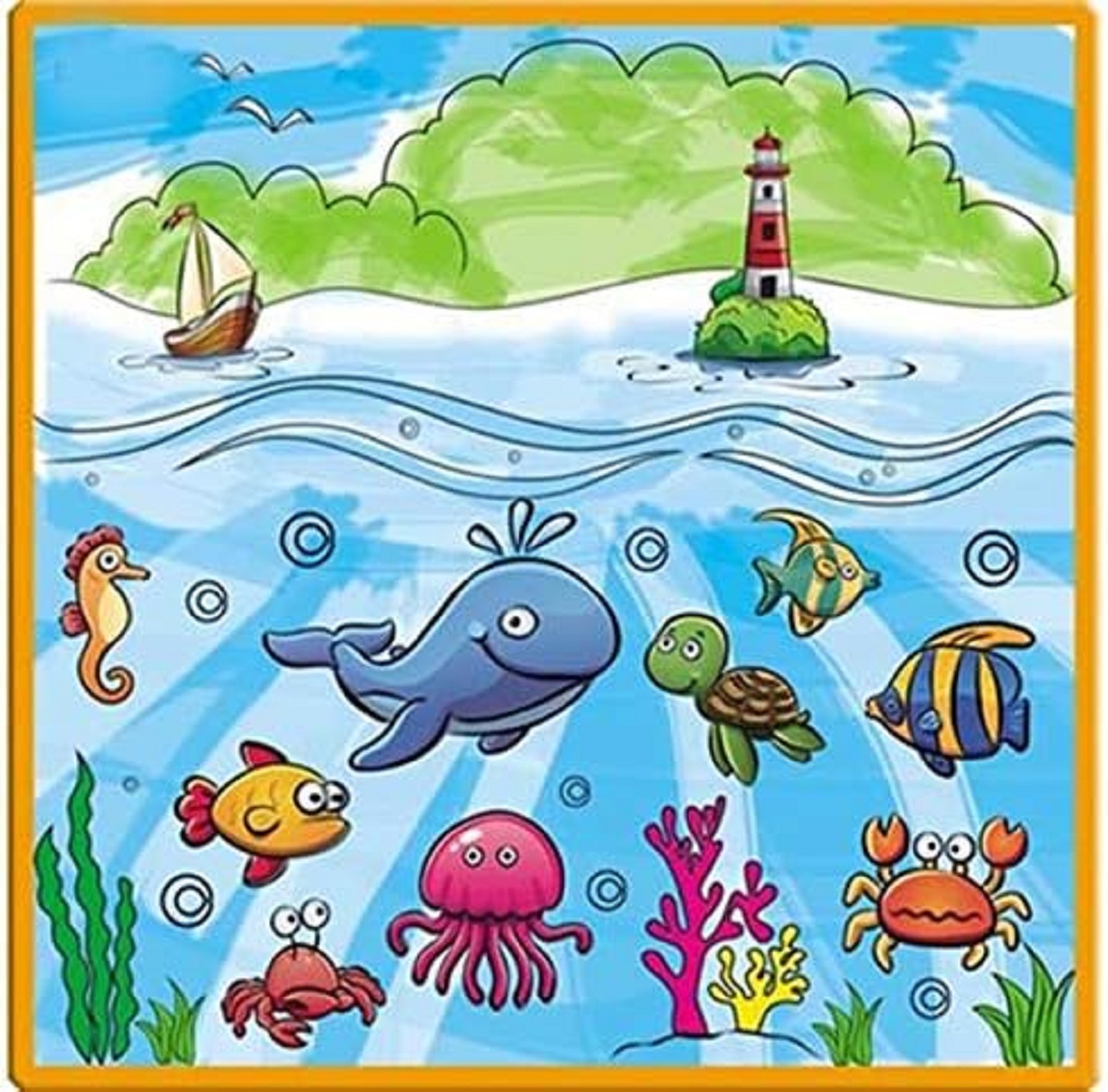 Lumea oceanelor. Poster lavabil de colorat