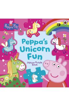 Coperta cărții 'Peppa Pig: Peppa’s Unicorn Fun Jigsaw Puzzle Book -'