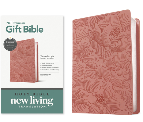 Premium Gift Bible Nlt, Filament Enabled (Leatherlike, Dusty Pink Petals, Red Letter) -