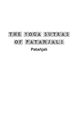 The Yoga Sutras of Patanjali - 