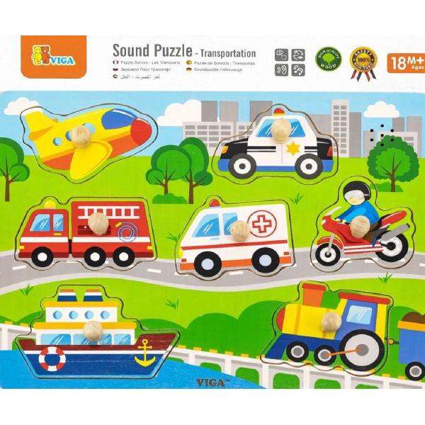 Puzzle cu sunete: Mijloace de transport