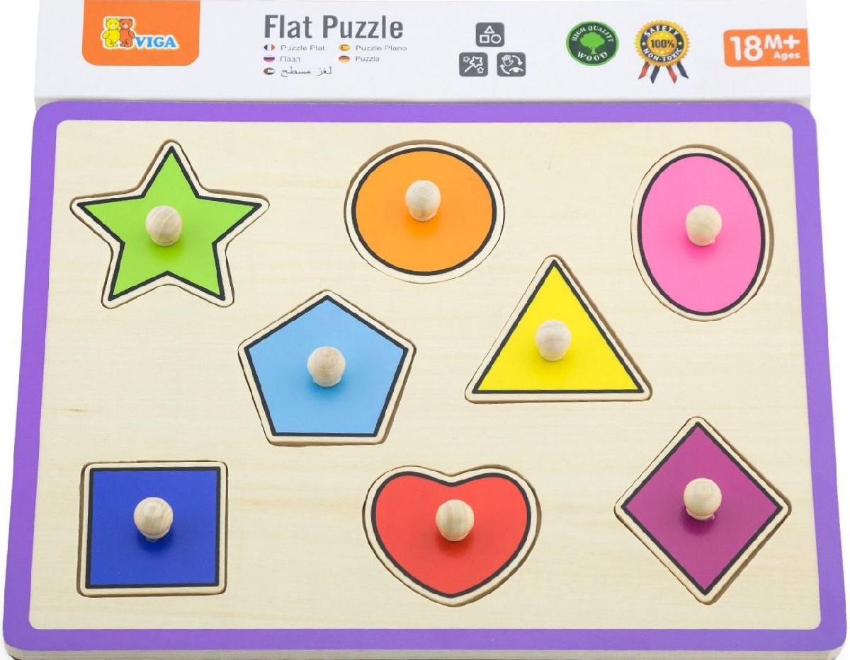 Puzzle cu maner: Forme geometrice