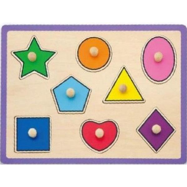 Puzzle cu maner: Forme geometrice