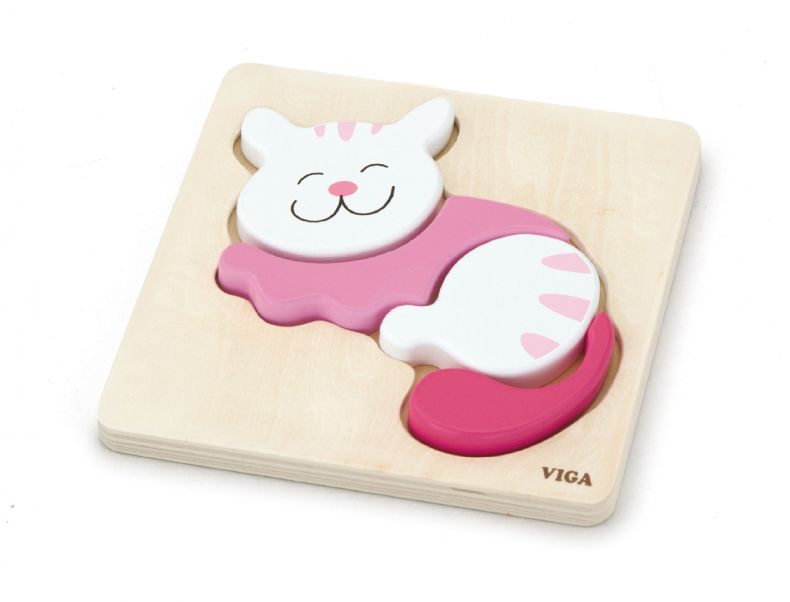 Puzzle din lemn: Pisica