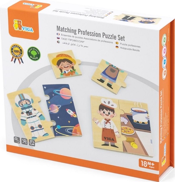Puzzle din lemn. Meserii