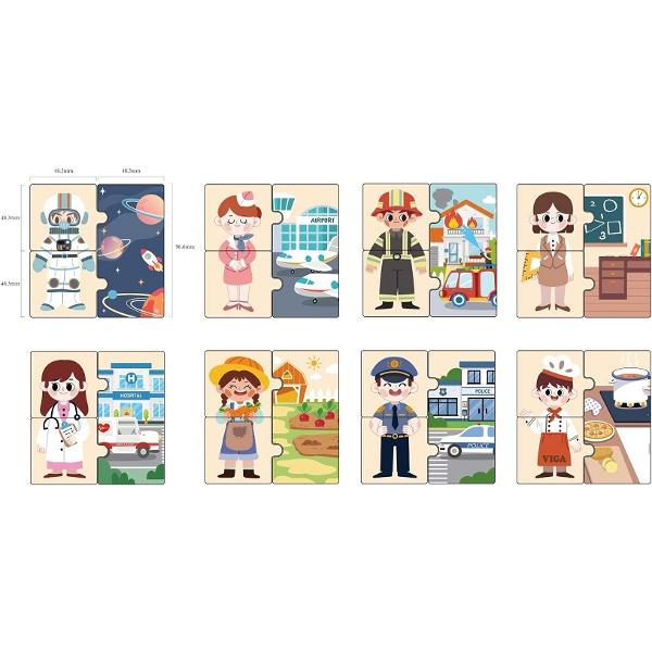 Puzzle din lemn. Meserii