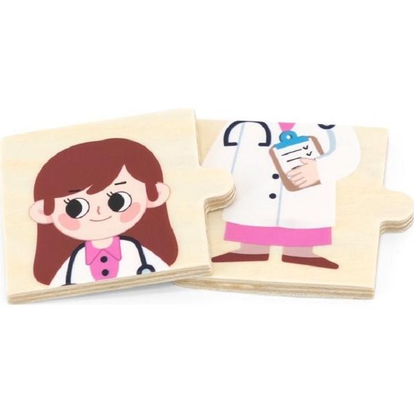 Puzzle din lemn. Meserii