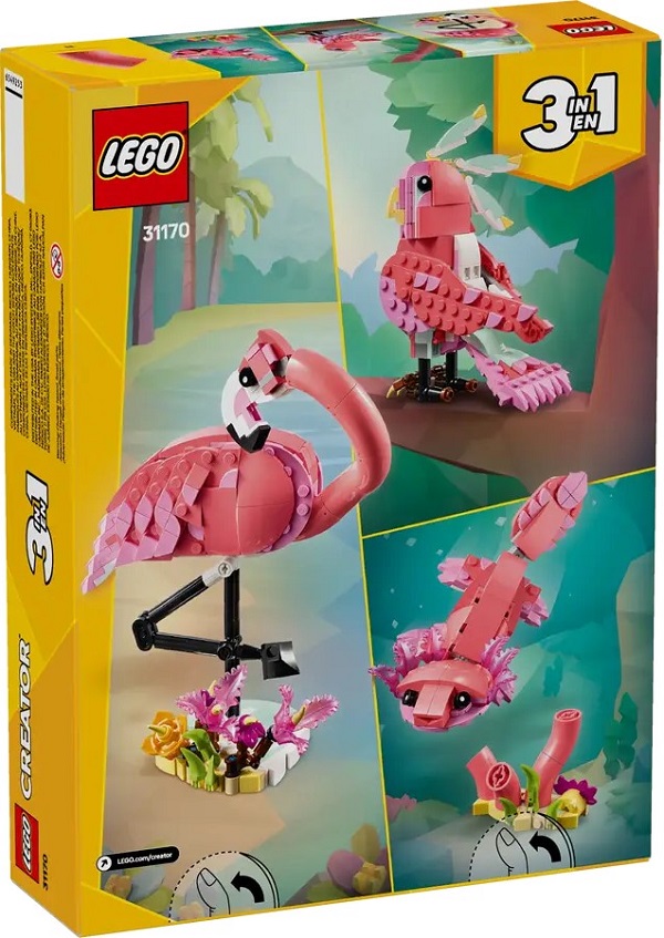 Lego Creator 3 in 1. Animale salbatice: Flamingo roz