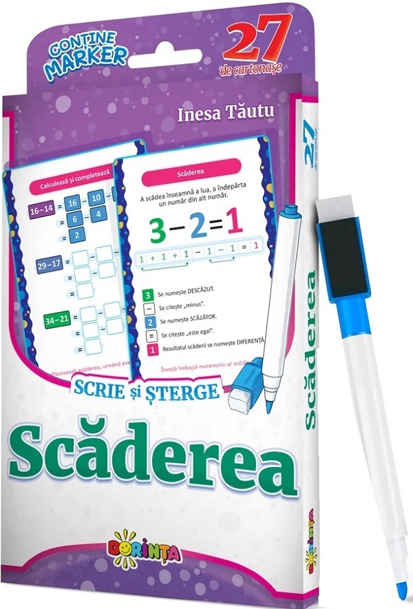Scaderea. Scrie si sterge. 27 de cartonase - Inesa Tautu