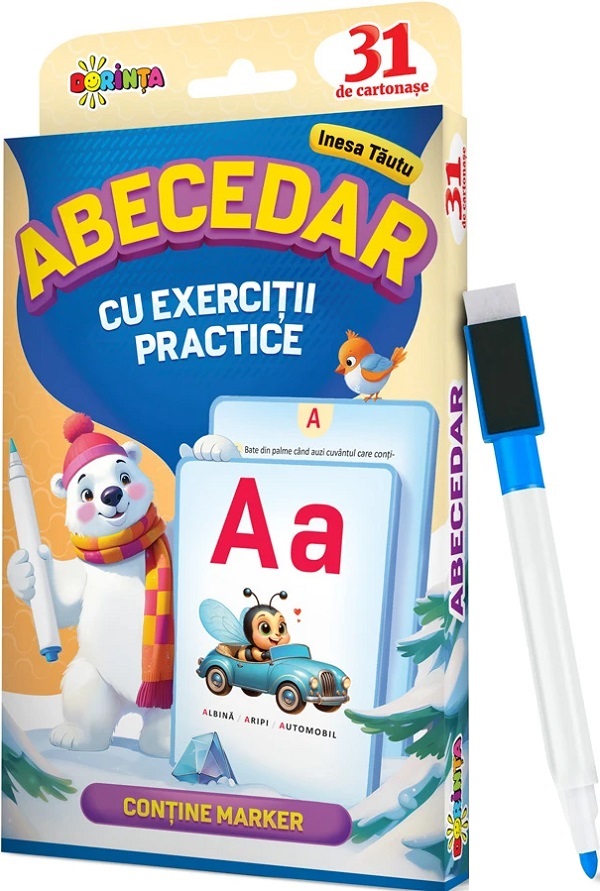 Abecedar cu exercitii practice. 31 de cartonase - Inesa Tautu