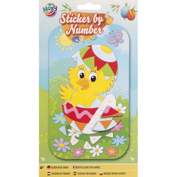 Stickere pe numere pentru Paste. Puisor