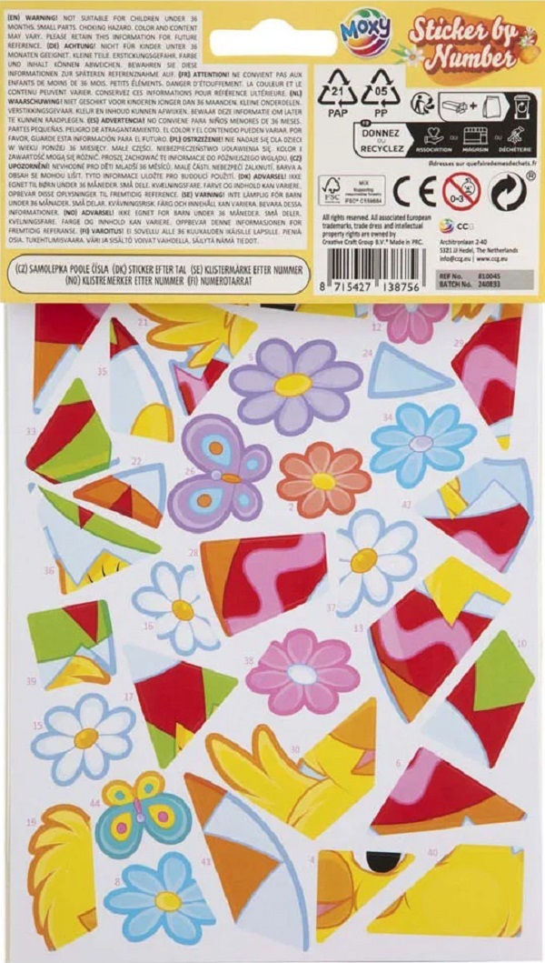 Stickere pe numere pentru Paste. Puisor