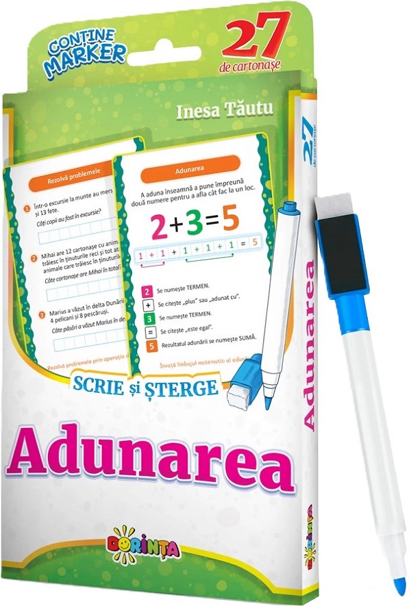Adunarea. Scrie si sterge. 27 de cartonase - Inesa Tautu