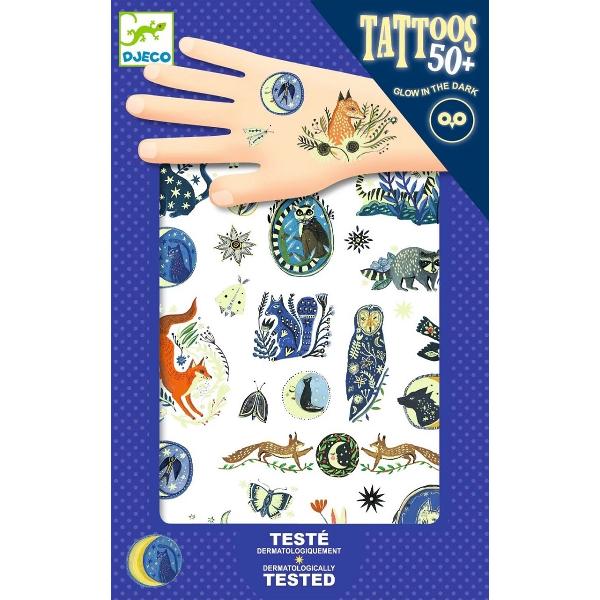Tatuaje temporare fosforescente: Animale nocturne