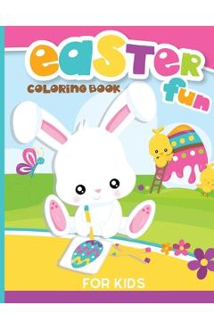 Coperta cărții 'Easter Coloring Book For Kids: Big And Fun Easter Bunny & Friends Coloring Book With Cute Eggs, Bunnies, Animals &'