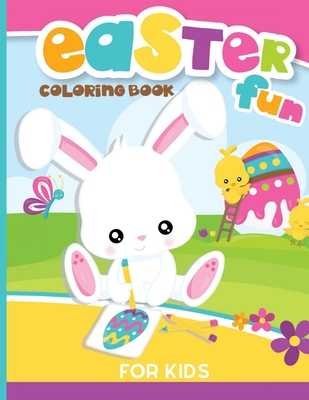 Coperta cărții 'Easter Coloring Book For Kids: Big And Fun Easter Bunny & Friends Coloring Book With Cute Eggs, Bunnies, Animals &'