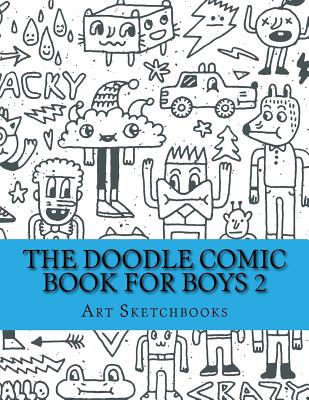 Coperta cărții 'The Doodle Comic Book for Boys 2 - Art Journaling Sketchbooks'