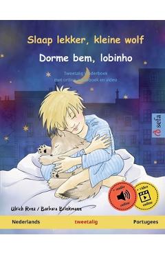 Coperta cărții 'Slaap lekker, kleine wolf - Dorme bem, lobinho (Nederlands - Portugees): Tweetalig kinderboek, met online audioboek -'