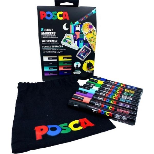 Set 8 markere PC-5M in cutie de carton si saculet