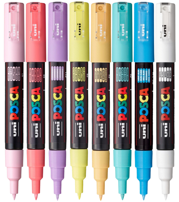 Set 8 markere Pastel Uni PC-1M