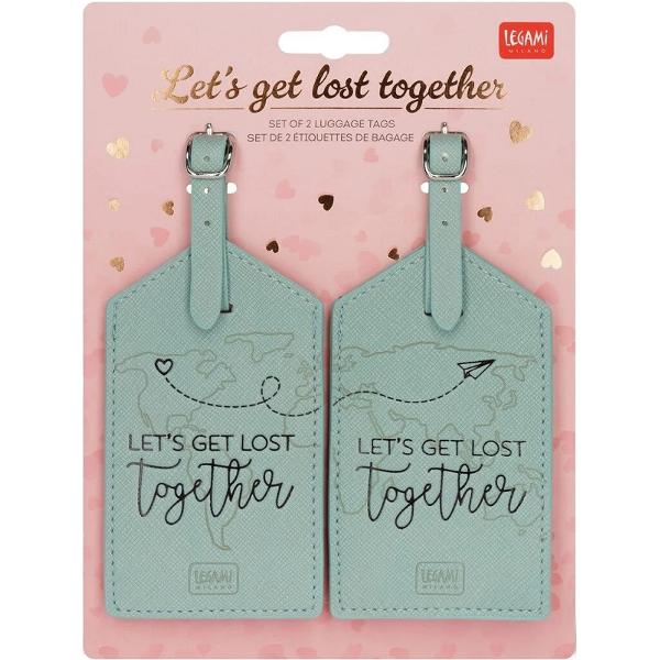 Set 2 etichete pentru bagaj. Let's Get Lost Together