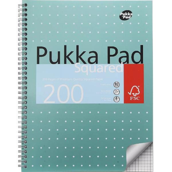 Caiet matematica A4 cu spirala: Pukka Pad. Metallic Jotta