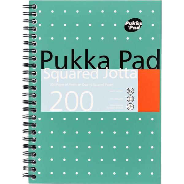 Caiet matematica A5 cu spirala: Pukka Pad. Metallic Jotta