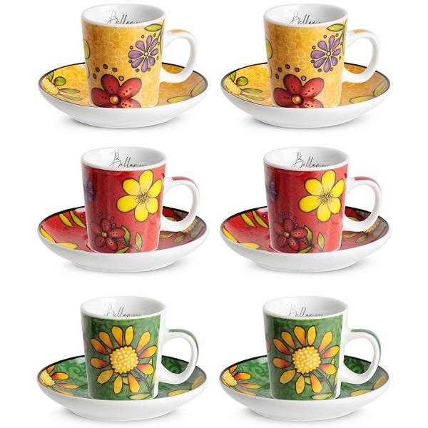 Set 6 cesti cu farfurie: Bellamore