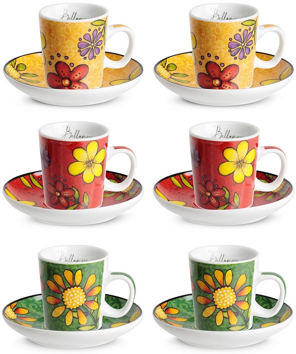 Set 6 cesti cu farfurie: Bellamore