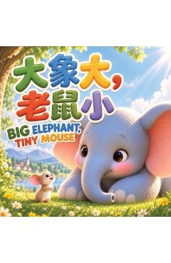 Coperta cărții 'Big Elephant, Tiny Mouse: A Big Bilingual Rhyming Opposites Storybook for Little Readers in English, Simplified'