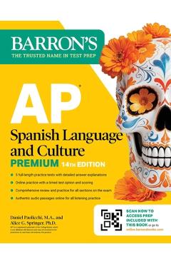 Poza produsului AP Spanish Language and Culture Premium, Fourteenth Edition: Prep Book with 5 Practice Tests + Comprehensive Review + Online Practice (2026) - 