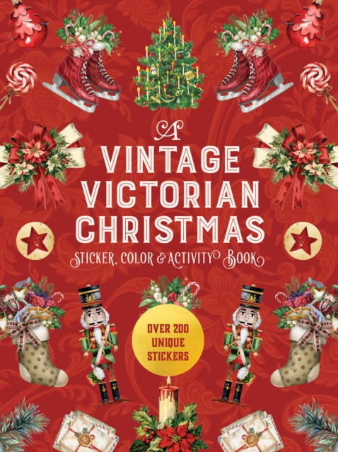 Vintage Victorian Christmas Sticker, Color & Activity Book -