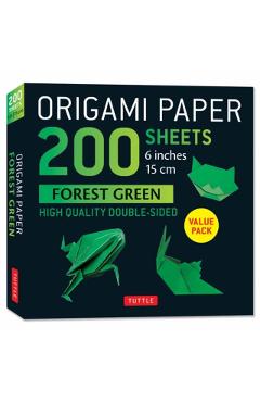 Coperta cărții 'Origami Paper 200 Sheets Forest Green 6 (15 CM): Solid Green Double-Sided Origami Sheets with Instructions for 9'